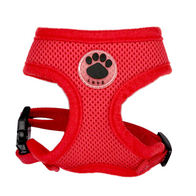 Paw LOVE Rubber Adjustable Soft Breathable Dog Cat Control dog Harness Nylon Mesh Vest harness for Pet puppy collar Chest Strap