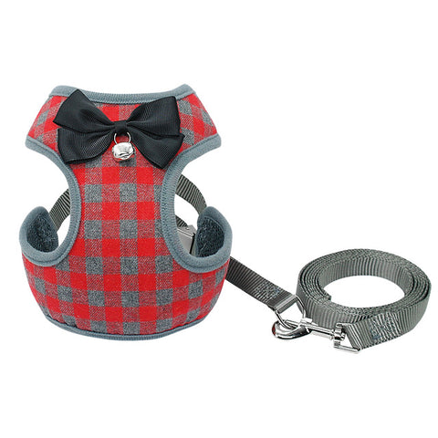 Small Dog Harness and Leash Set Pet Cat Vest Harness With Bowknot Mesh Padded For Small Puppy Dogs Chihuahua Yorkies Pug